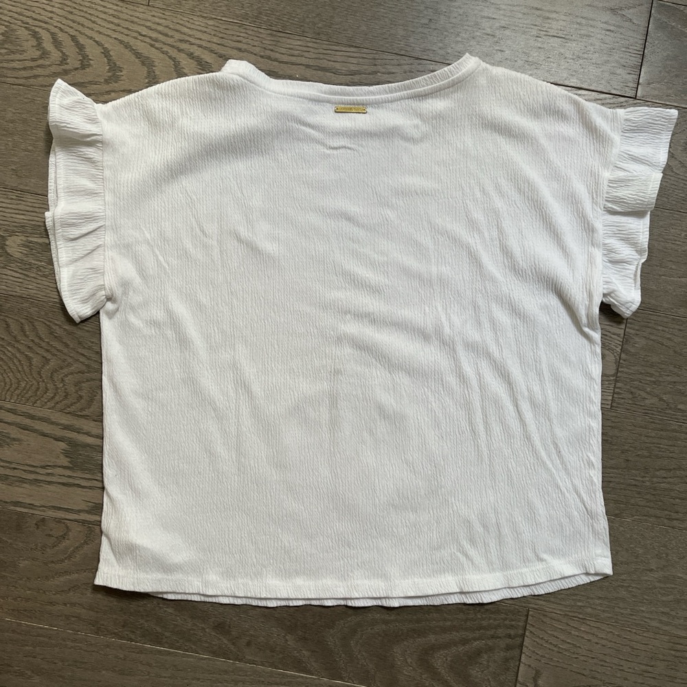 Michael Kors White Ruffle Sleeve Blouse